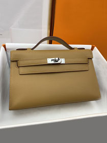 Hermes original swift leather mini kelly 22 clutch K0012 biscuit