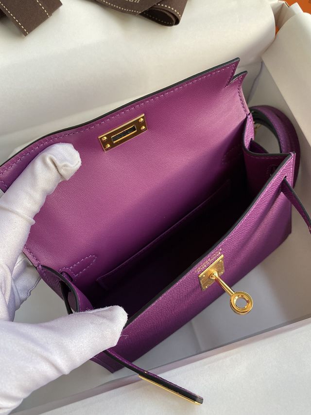 Hermes original epsom leather mini kelly 19 bag K0019 anemone