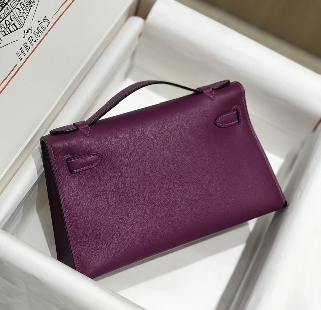 Hermes original swift leather mini kelly 22 clutch K012 anemone