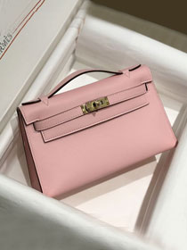 Hermes original swift leather mini kelly 22 clutch K012 rose confetti