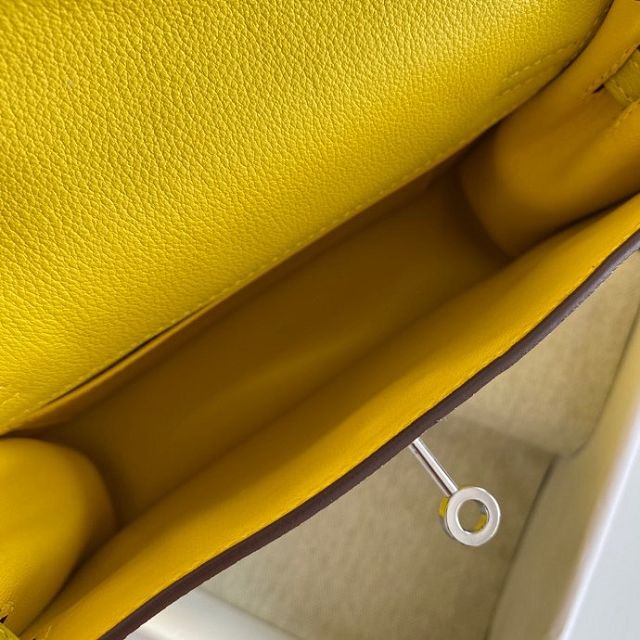 Hermes original evercolor leather kelly danse bag KD022 lemon yellow