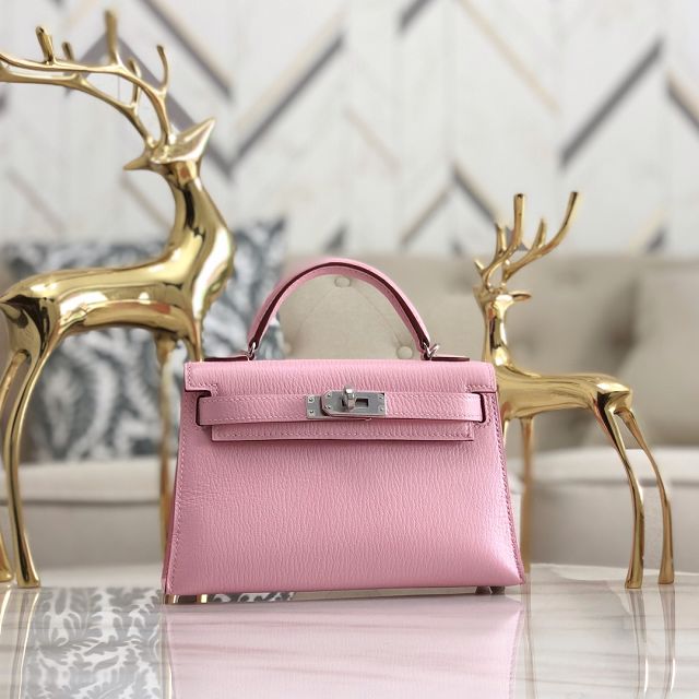 Hermes original goatskin mini kelly 19 bag KG0019 rose confetti