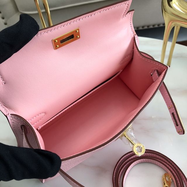 Hermes original goatskin mini kelly 19 bag KG0019 rose confetti