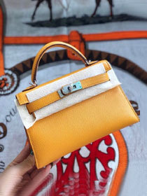 Hermes original goatskin mini kelly 19 bag KG0019 jaune