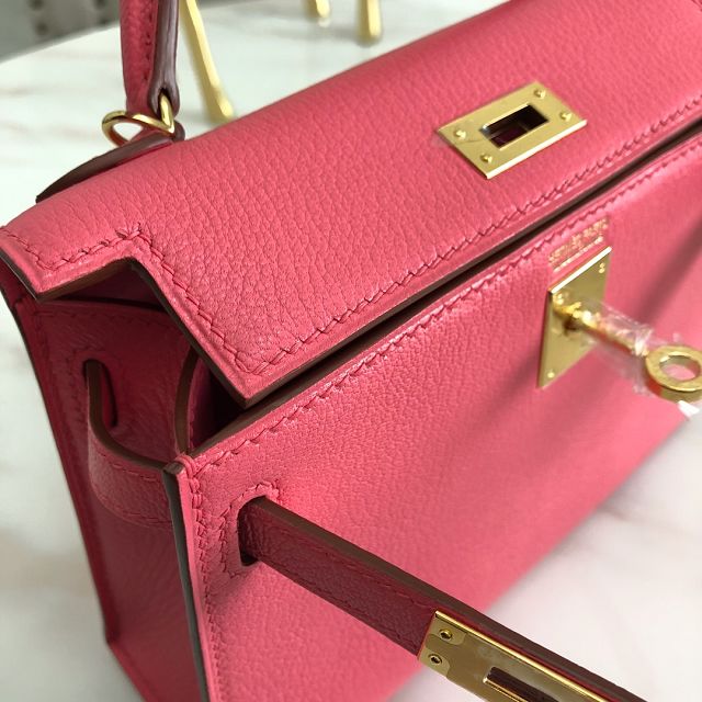 Hermes original goatskin mini kelly 19 bag KG0019 rose lipstick