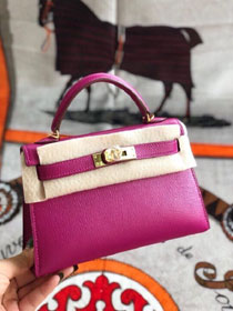 Hermes original goatskin mini kelly 19 bag KG0019 rose purple