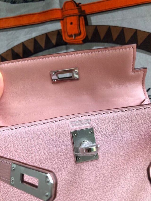 Hermes original goatskin mini kelly 19 bag KG0019 rose sakura