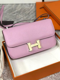 Hermes original epsom leather constance elan bag C024 mauve sylvestre