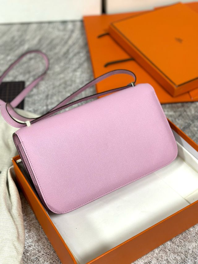 Hermes original epsom leather constance elan bag C024 mauve sylvestre