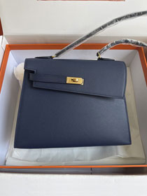 Hermes original epsom leather kelly sellier en desordre 20 KS0020 blue sapphire