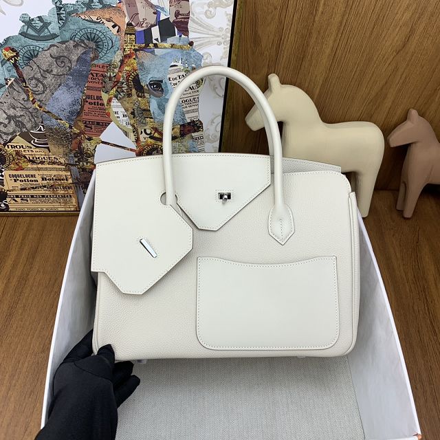 Hermes handmade original togo leather desordre birkin 30 HBD0300 white