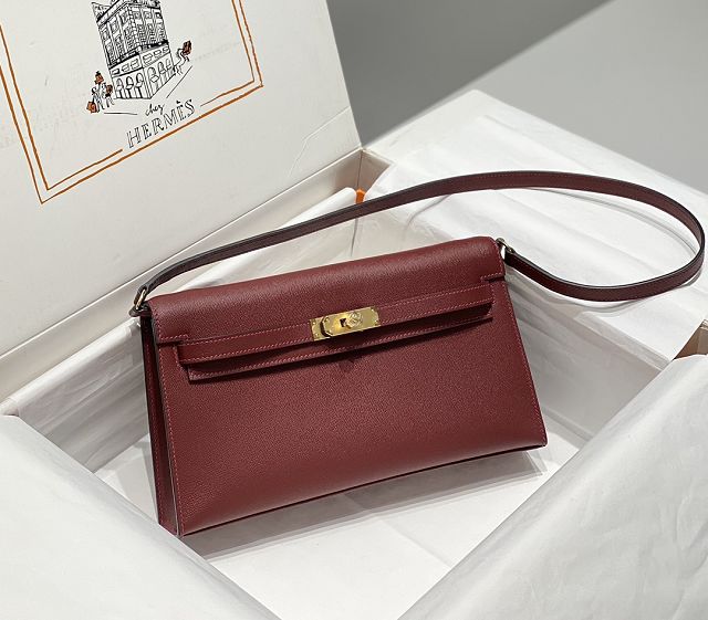 Hermes original madame leather kelly elan KE0028 bordeaux