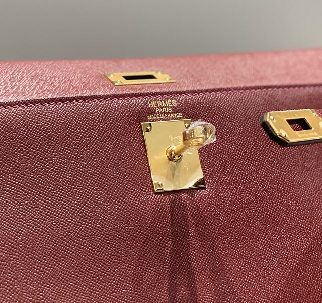 Hermes original madame leather kelly elan KE0028 bordeaux