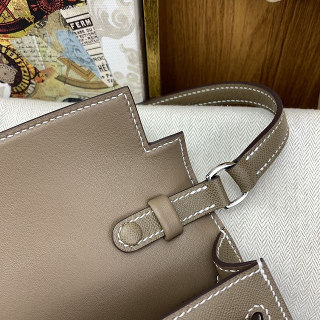 Hermes original madame leather kelly elan KE0028 grey etoupe