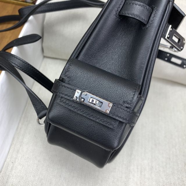 Hermes handmade original swift leather mini kelly jump backpack H0019 black