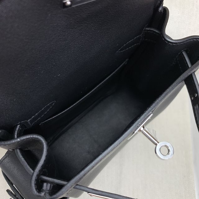Hermes handmade original swift leather mini kelly jump backpack H0019 black