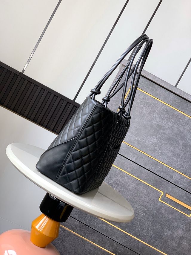 CC original lambskin large shopping tote bag AS6337 black