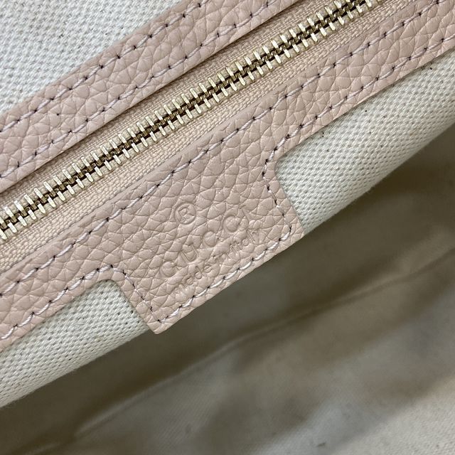 GG original calfskin emblem large shoulder bag 820453 light pink