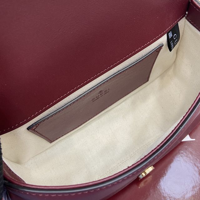 GG original calfskin blondie small shoulder bag 815700 bordeaux