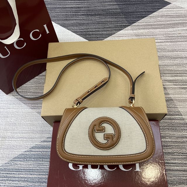 GG original canvas blondie small shoulder bag 815700 brown&white