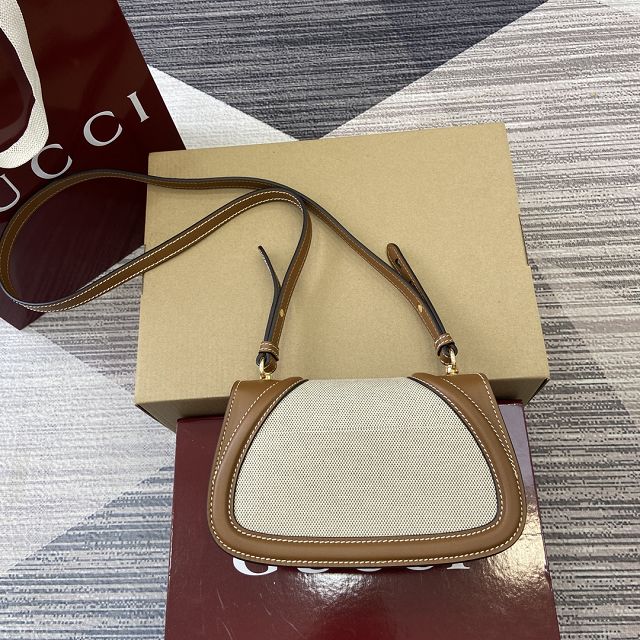 GG original canvas blondie small shoulder bag 815700 brown&white