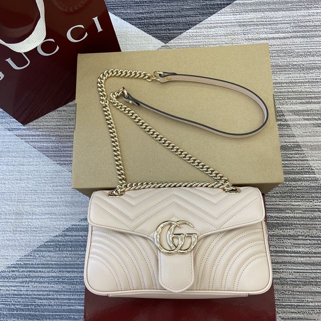 GG original calfskin marmont small shoulder bag 443497 light pink