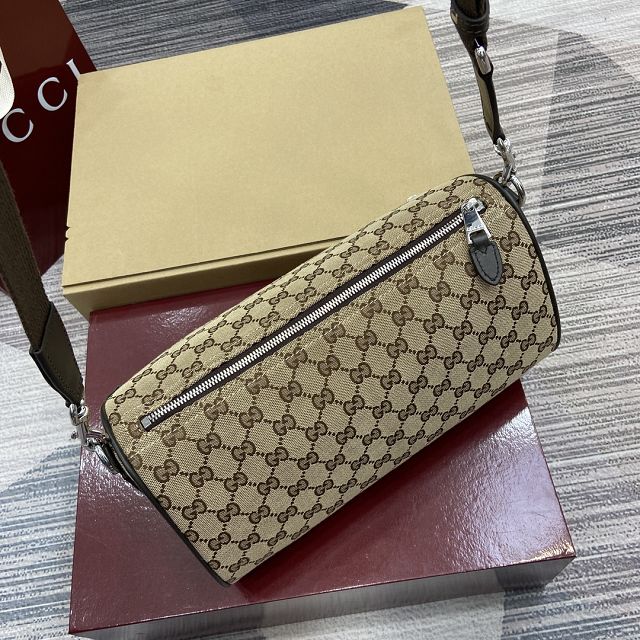 GG original canvas small cylinder bag 834455 brown