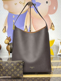 Louis vuitton original calfskin low key hobo bag M12982 chocolate 