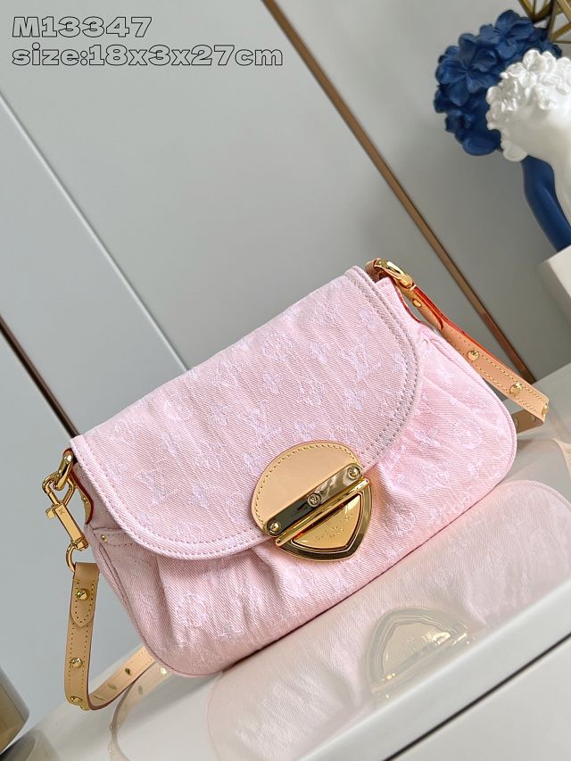 Louis vuitton original denim sunset vibe handbag M13347 pink