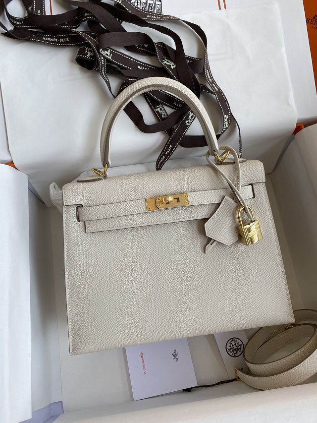Hermes original epsom leather kelly 28 bag K28-2 craie