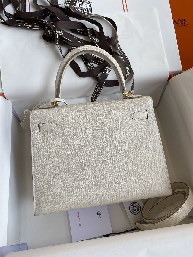 Hermes original epsom leather kelly 28 bag K28-2 craie