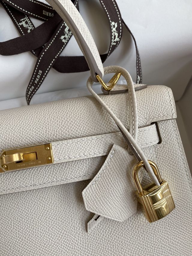 Hermes original epsom leather kelly 28 bag K28-2 craie