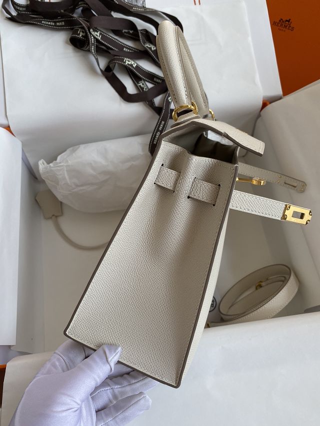 Hermes original epsom leather kelly 28 bag K28-2 craie
