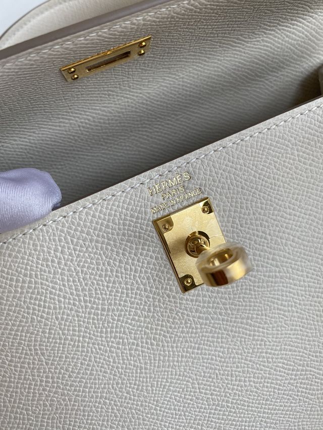 Hermes original epsom leather kelly 28 bag K28-2 craie