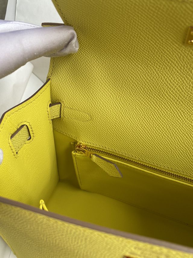 Hermes original epsom leather kelly 32 bag K32-1 lime