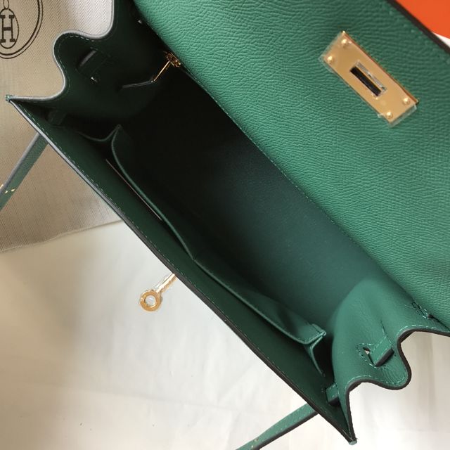 Hermes original epsom leather kelly 32 bag K32-1 malachite
