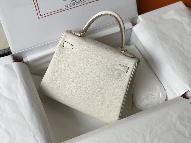 Hermes original togo leather kelly 32 bag K32-1 craie 