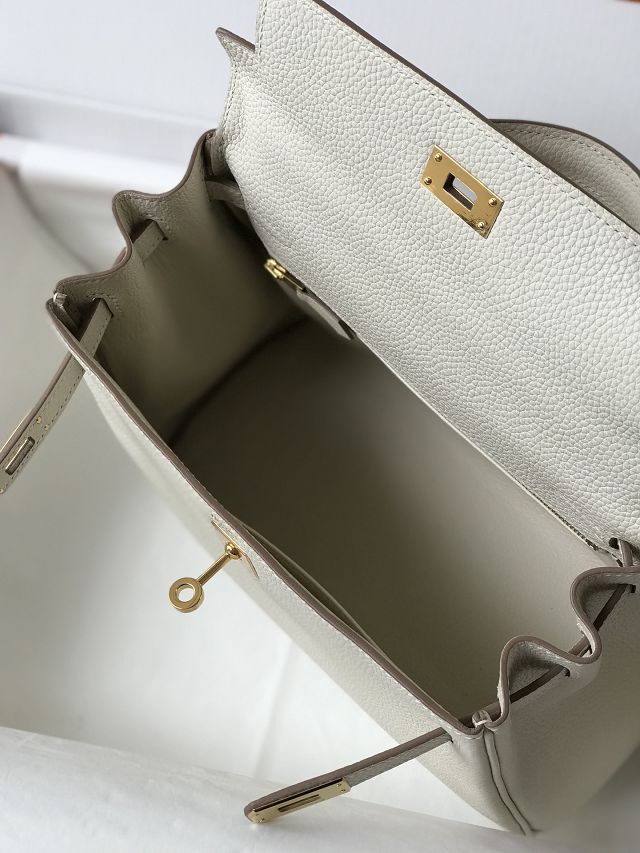 Hermes original togo leather kelly 32 bag K32-1 craie 