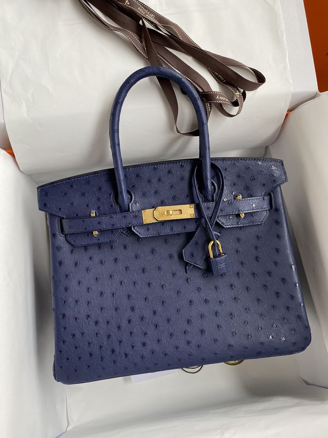 Hermes genuine ostrich leather birkin 35 bag K350 