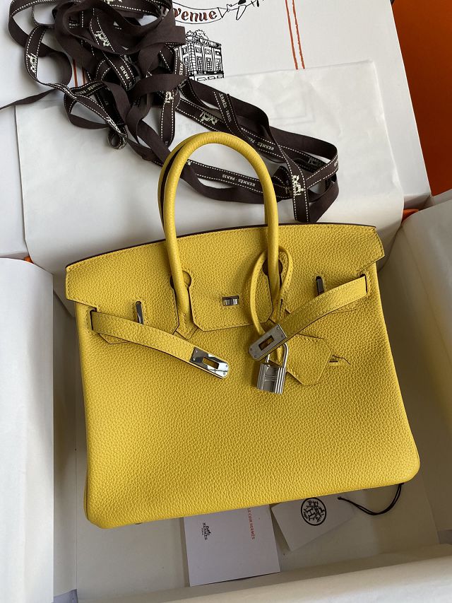 Hermes original togo leather birkin 30 bag H30-1 jaune de naples