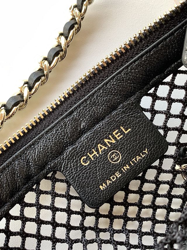 CC original mesh clutch with chain AP4572 black
