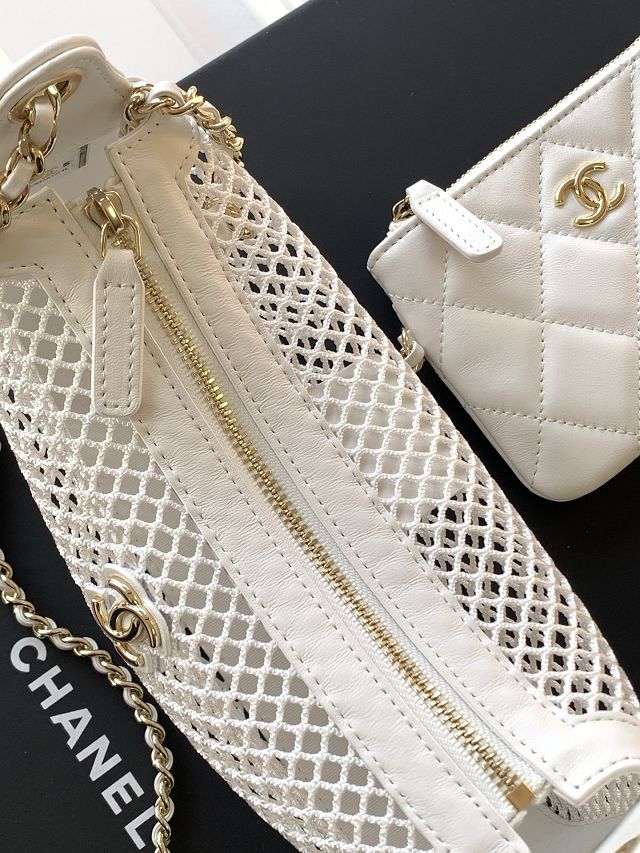 CC original mesh clutch with chain AP4572 white