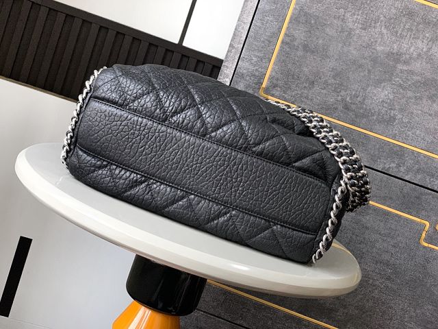 CC original aged calfskin large flap bag AS3566 black