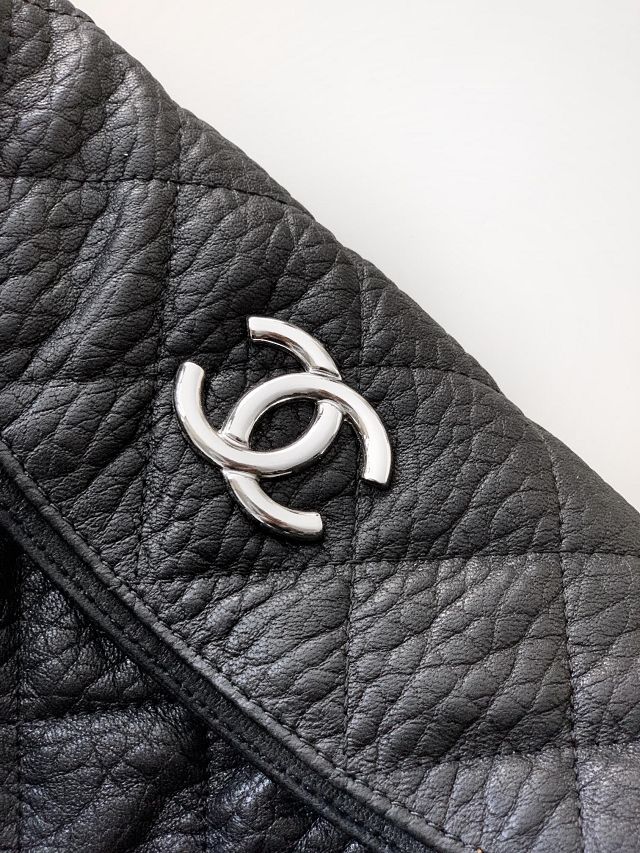 CC original aged calfskin large flap bag AS3566 black