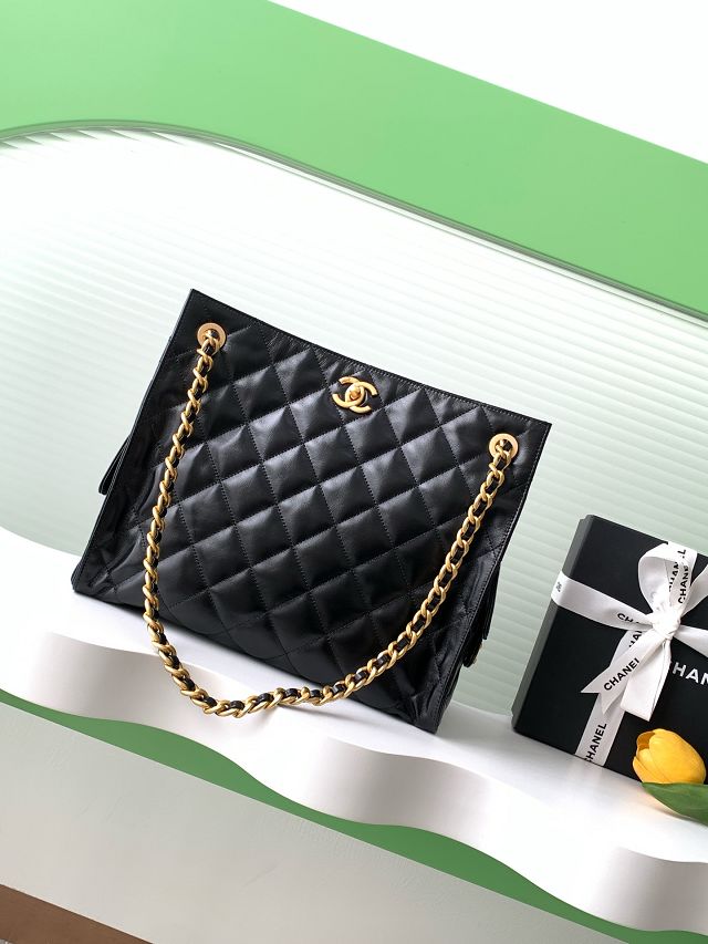 CC original calfskin shopping tote bag AS5303 black