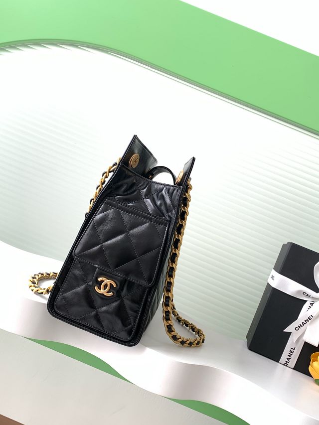 CC original calfskin shopping tote bag AS5303 black