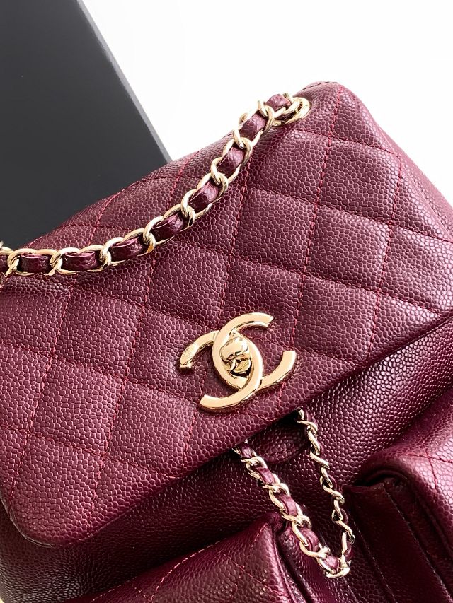 CC original grained calfskin backpack AS3860 bordeaux