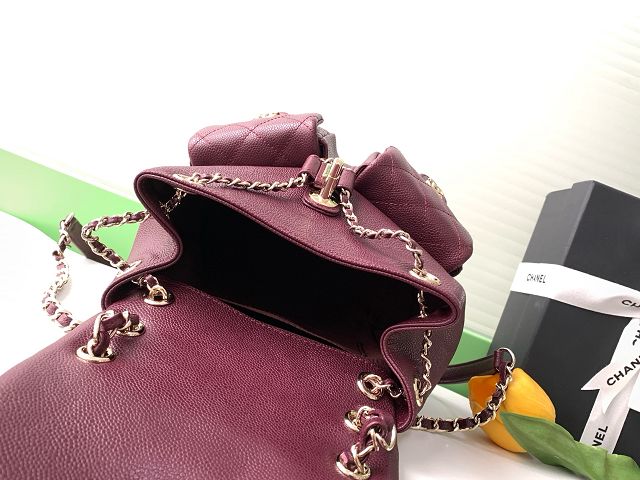 CC original grained calfskin backpack AS3860 bordeaux