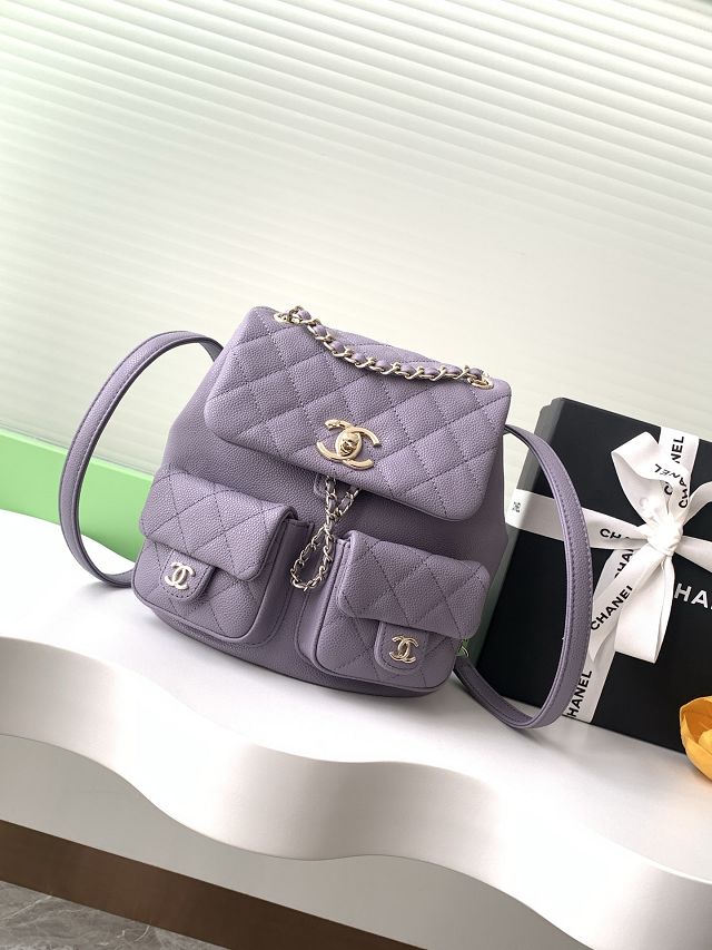 CC original grained calfskin backpack AS3860 purple