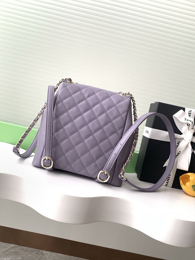 CC original grained calfskin backpack AS3860 purple